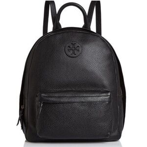 Tory Burch Ella Pebble Black Leather Backpack Bag
